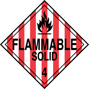 Accuform MPL401MG100 DOT Placard: Hazard Class 4 - Flammable Solids (Flammable Solid)
