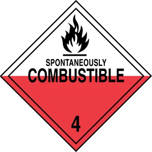 Accuform MPL403RM1 DOT Placard: Hazard Class 4 - Spontaneously Combustible