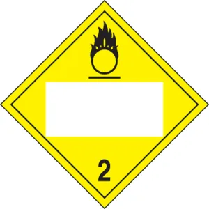 Accuform MPL425RM1 Blank DOT Placard: Hazard Class 2 - Oxygen