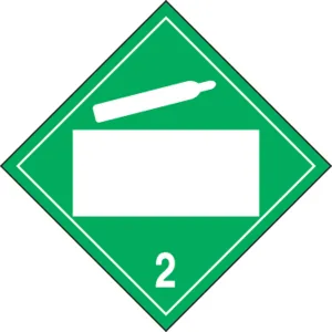 Accuform MPL4DG2AMG100 Blank DOT Placard: Hazard Class 2 - Non-Flammable Gas