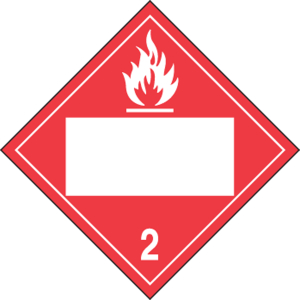 Accuform MPL4DG2BFV50 Blank DOT Placard: Hazard Class 2 - Flammable Gas