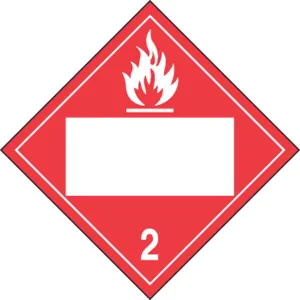 Accuform MPL4DG2BVP1 Blank DOT Placard: Hazard Class 2 - Flammable Gas
