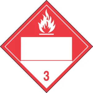 Accuform MPL4DG3BVP1 Blank DOT Placard: Hazard Class 3 - Combustible Liquid