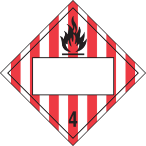 Accuform MPL4DG4AMG100 Blank DOT Placard: Hazard Class 4 - Flammable Solid