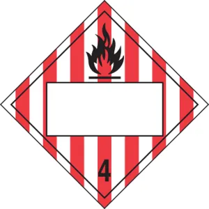 Accuform MPL4DG4AVP10 Blank DOT Placard: Hazard Class 4 - Flammable Solid