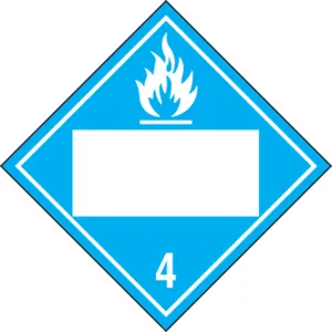 Accuform MPL4DG4BVS1 Blank DOT Placard: Hazard Class 4 - Dangerous When Wet