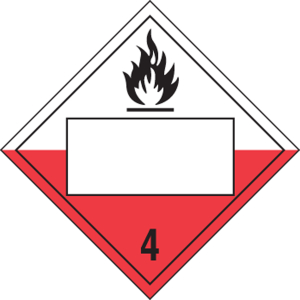 Accuform MPL4DG4CMG100 Blank DOT Placard: Hazard Class 4 - Spontaneously Combustible
