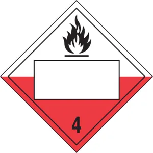 Accuform MPL4DG4CRM1 Blank DOT Placard: Hazard Class 4 - Spontaneously Combustible