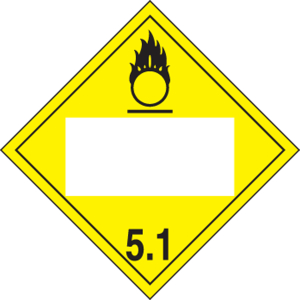 Accuform MPL4DG5AMG100 Blank DOT Placard: Hazard Class 5 - Oxidizer