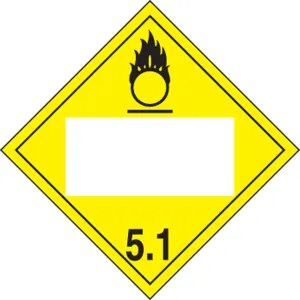 Accuform MPL4DG5ARM1 Blank DOT Placard: Hazard Class 5 - Oxidizer