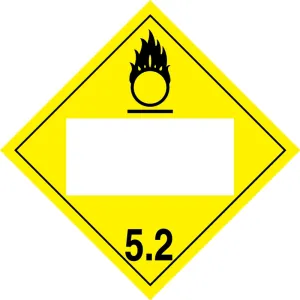 Accuform MPL4DG5BMG100 Blank DOT Placard: Hazard Class 5.2 - Oxidizer