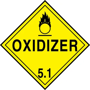 Accuform MPL501CT25 DOT Placard: Hazard Class 5 - Oxidizer