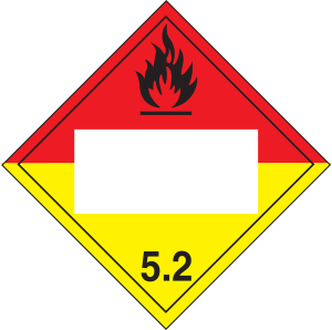 Accuform MPL525MG100 Blank DOT Placard: Hazard Class 5.2 - Organic Peroxide