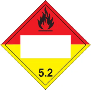 Accuform MPL525VP1 Blank DOT Placard: Hazard Class 5.2 - Organic Peroxide