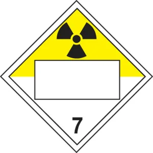 Accuform MPL700MG100 Blank TDG Placard: Hazard Class 7 - Radioactive