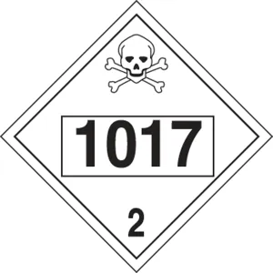 Accuform MPL725CT1 4-Digit DOT Placards: Hazard Class 2 - 1017 (Chlorine)