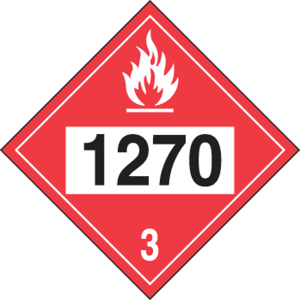 Accuform MPL730MG100 4-Digit DOT Placard: Hazard Class 3 - 1270 (Petroleum Oil)