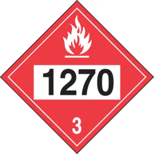 Accuform MPL730RM1 4-Digit DOT Placard: Hazard Class 3 - 1270 (Petroleum Oil)
