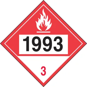 Accuform MPL738CT50 4-Digit DOT Placards: Hazard Class 3 - 1993 (Combustible Liquid)