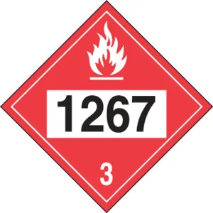 Accuform MPL739VS1 4-Digit DOT Placards: Hazard Class 3 - 1267 (Crude Oil)