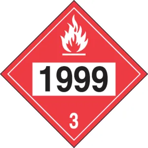 Accuform MPL740VS10 4-Digit DOT Placards: Hazard Class 3 - 1999 (Asphalt, Tars)