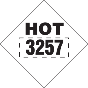 Accuform MPL770MG100 4-Digit DOT Placards: Hazard Class 9 - 3257 (Elevated Temperature)