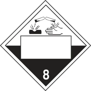 Accuform MPL800MG1 Blank TDG Placard: Hazard Class 8 - Corrosive