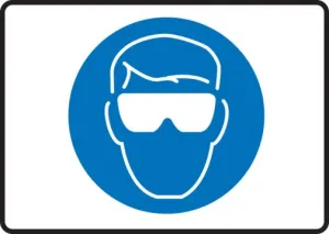 Accuform MPPE527VP 7" x 10" Safety Sign: Eye Protection, Plastic