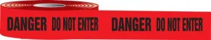 Accuform MPT11 3" x 1000-ft Plastic Barricade Tape: Danger Do Not Enter, Aluminum