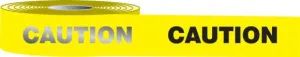 Accuform MPT231 3" x 1000-ft Reflective Plastic Barricade Tape: Caution, Aluminum