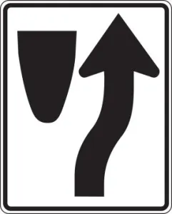 Accuform MR47RA 30" x 24" Lane Guidance Sign: Keep Right (Symbol), Engineer-Grade Prismatic