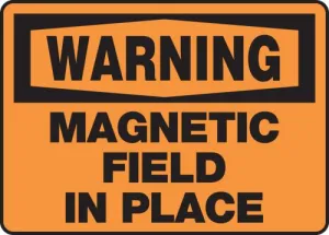 Accuform MRAD360XT 10" x 14" OSHA Warning Safety Sign: Magnetic Field In Place, Dura-Plastic