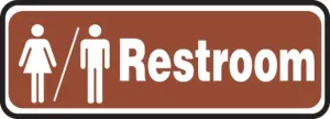 Accuform MRST562VA 3" x 10" Restroom Sign: Unisex Restroom, Aluminum