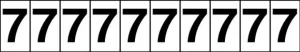Accuform NCH6017WT 1" Number Marker "7" Adhesive Vinyl Black on White