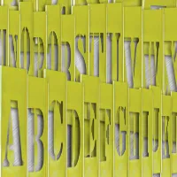 Accuform NSR332 7" x 10" Brass Stencil: Letter Set