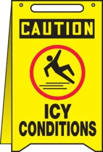 Accuform PFR621 20" x 12" OSHA Caution Fold-Up: Icy Conditions