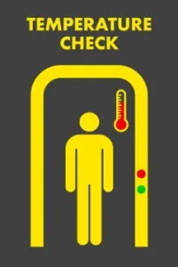 Accuform PMM109CH 5-ft x 3-ft NoTrax Message Mat: Temperature Check Charcoal