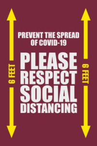 Accuform PMM124RD 6-ft x 4-ft NoTrax Message Mat: Prevent The Spread of COVID-19 Please Respect Social Distancing Red