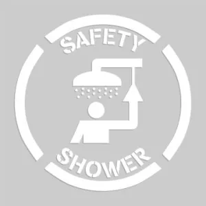 Accuform PMS218 24" x 24" Floor Marking Stencil: Safety Shower