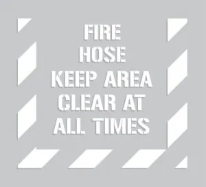Accuform PMS323 44" x 40" Fire Hose Keep Area Clear at All Times Stencil
