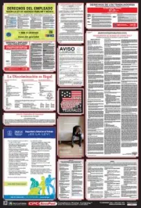 Accuform PPG400CT 40" x 27" Poster: Combo State, Federal and OSHA Labor Law (Spanish) Connecticut