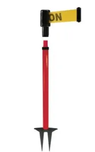 Accuform PRB401RD Rectractable Belt, Barrier Post Stakes Red