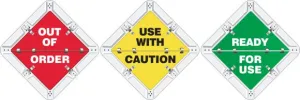 Accuform PSF301 Status Alert Flip-Plac Sign: Out of Order/Use with Caution/Ready for Use