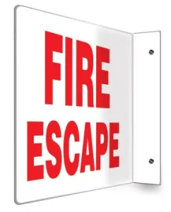 Accuform PSP200 8" x 12" Panel Projection Safety Sign: Fire Escape 90D