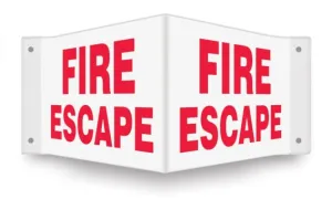 Accuform PSP323 8" x 12" Panel Projection Safety Sign: Fire Escape 3D