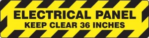 Accuform PSR277 6" x 24" Slip-Gard Step - Style Floor Sign: Electrical Panel - Keep Clear 36-in