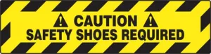 Accuform PSR278 6" x 24" Slip-Gard Step - Style Floor Sign: Caution - Safety Shoes Required