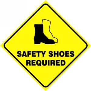 Accuform PSR422 17" Slip-Gard Diamond Floor Sign: Safety Shoes Required