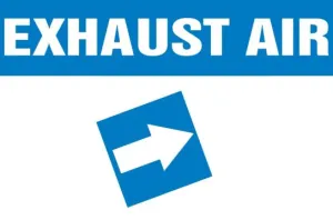 Accuform RPC762BUWTPH Duct Marker: Exhaust Air, OD 8" - 10", White Letters on Blue