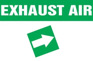 Accuform RPC762GNWTPH Duct Marker: Exhaust Air, OD 8" - 10", White Letters on Green